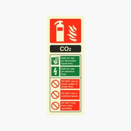 CO2 ID Sign Photoluminescent (Portrait) 75mm x 200mm