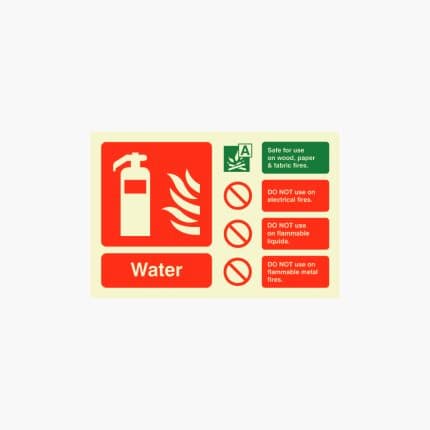 Water ID Sign Photoluminescent (Landscape) 150mm x 100mm