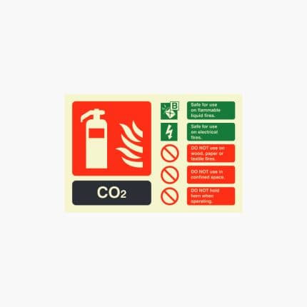 CO2 ID Sign Photoluminescent (Landscape) 150mm x 100mm