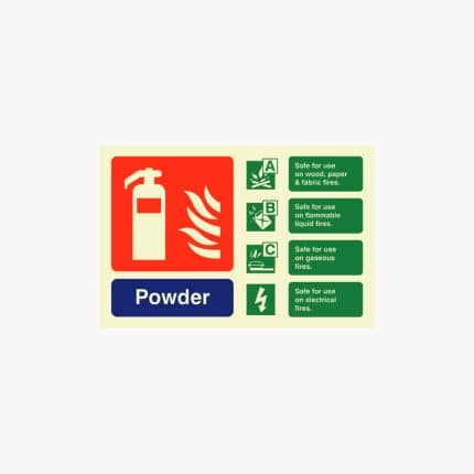 Powder ID Sign Photoluminescent (Landscape) 150mm x 100mm